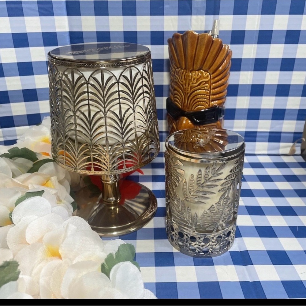 Bath & Body Works Silver and Gold Candle Holders Set